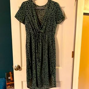 Brand new, never worn green leopard print dress